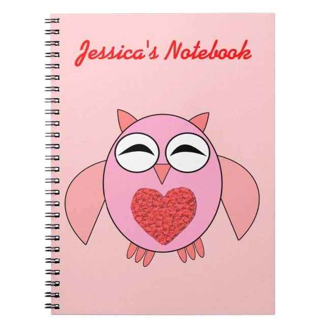 Cuaderno Bloc de notas para Personalizable de búho de amor  (Frente)