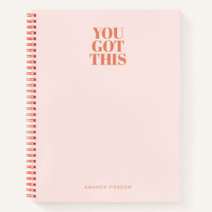 Cuaderno Bloc de notas para Personalizados Retro Pastel Roj