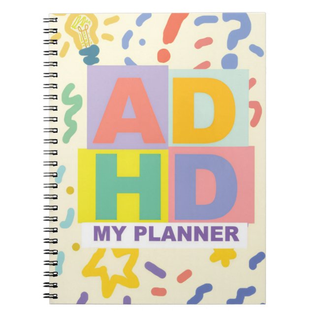 Cuaderno Bloc de notas para planificadores de ADHD (Frente)
