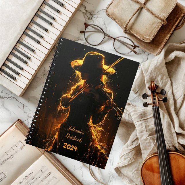 Cuaderno Bloc de notas para profesor de música violinista (Subido por el creador)