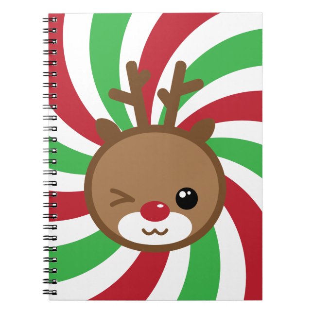 Cuaderno Bloc de notas para renos de Kawaii (Frente)