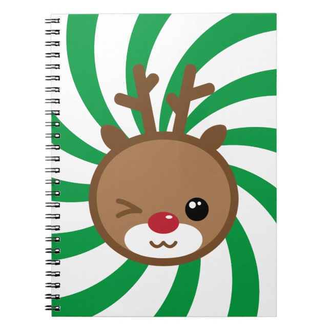 Cuaderno Bloc de notas para renos de Kawaii (Frente)