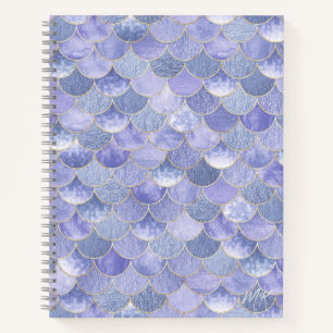 Cuaderno Bloc de notas para revistas de sirena con monogram