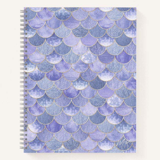 Cuaderno Bloc de notas para revistas de sirena con monogram (Anverso)