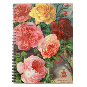 Cuaderno Bloc de notas para Rosas botánicos VTG