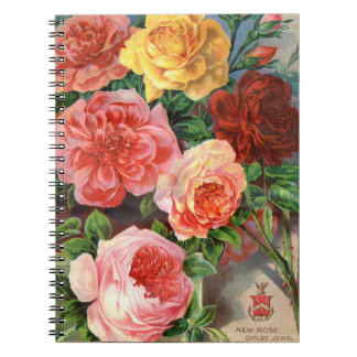 Cuaderno Bloc de notas para Rosas botánicos VTG