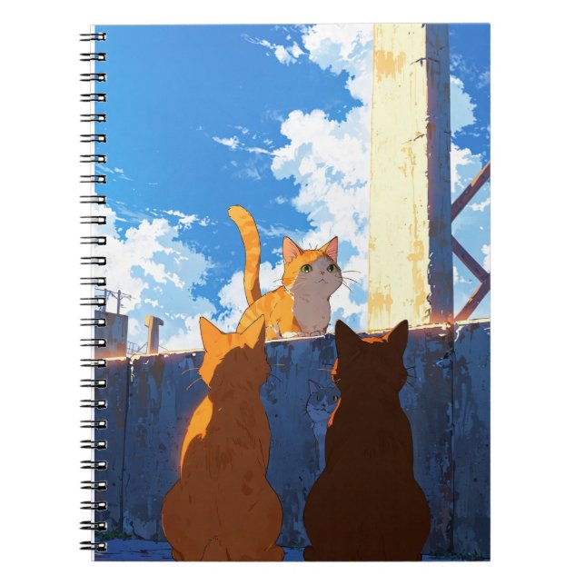 Cuaderno Bloc de notas para un gato animado - Regalo escola (Frente)