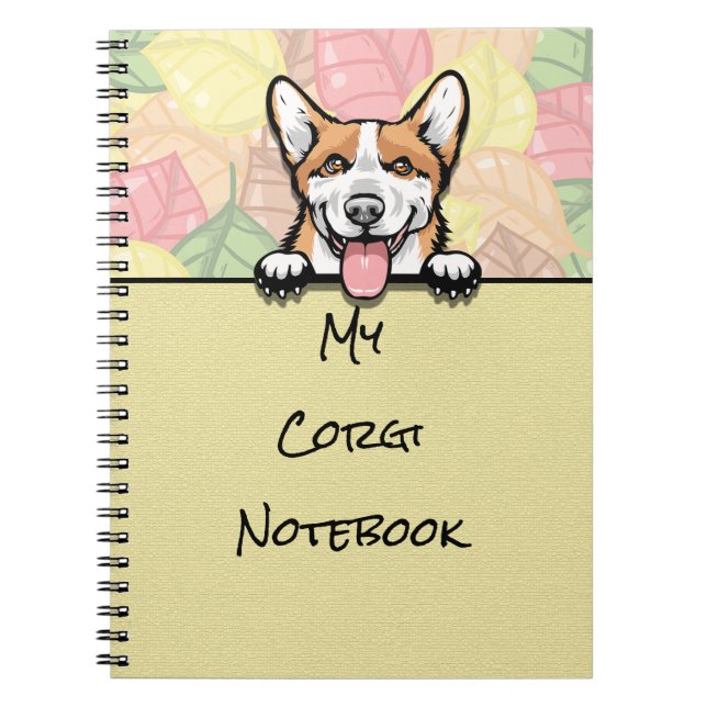 Cuaderno bloc de notas Peeking Cute Corgi (Frente)