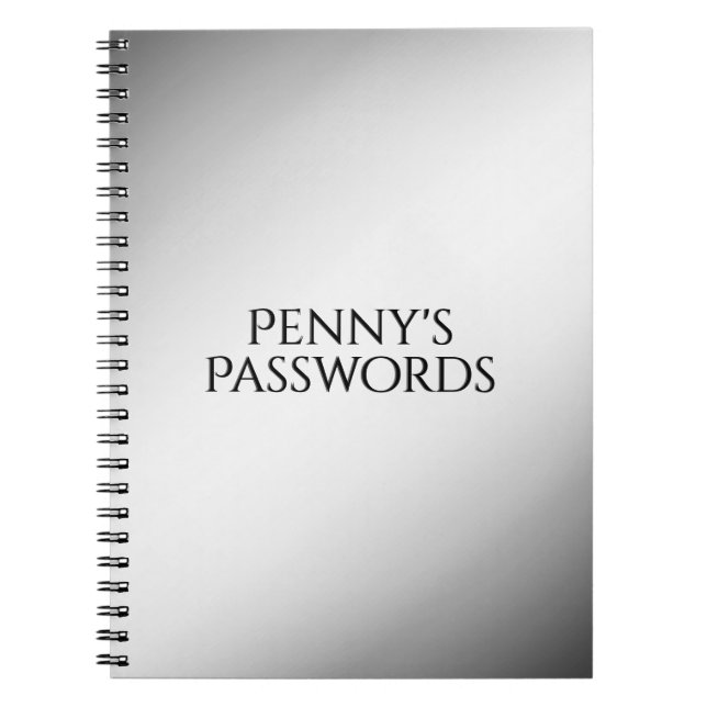 Cuaderno Bloc de notas personal de degradado en blanco y ne (Frente)