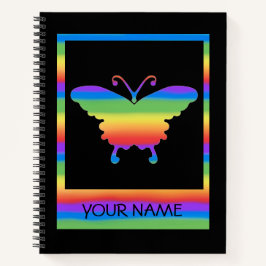 Cuaderno Bloc de notas personalizadas de mariposa arco iris