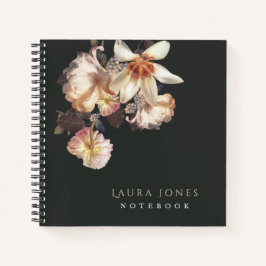 Cuaderno Bloc de notas personalizado con florido de eleganc