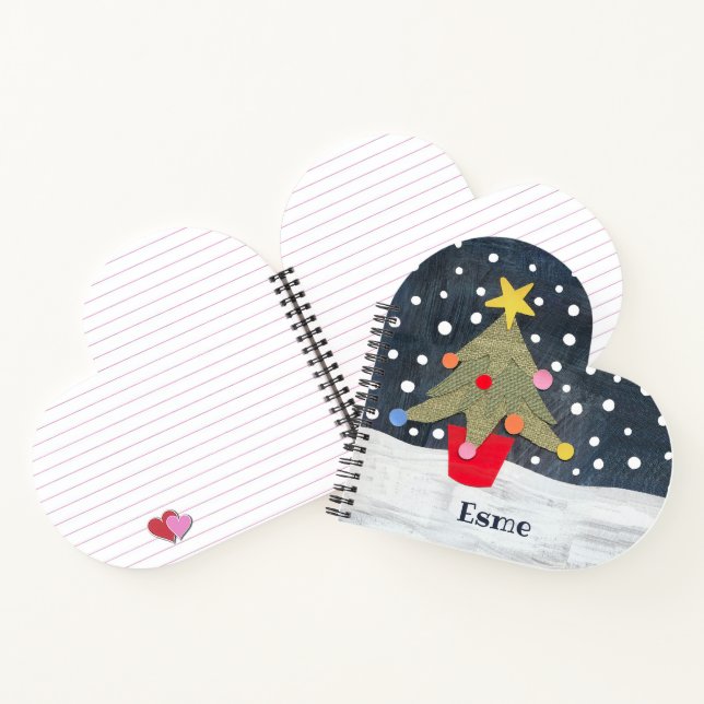 Cuaderno Bloc de notas personalizado de árbol de Navidad (Interior)