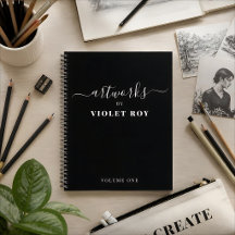 Bloc de notas personalizado de artista blanco negr