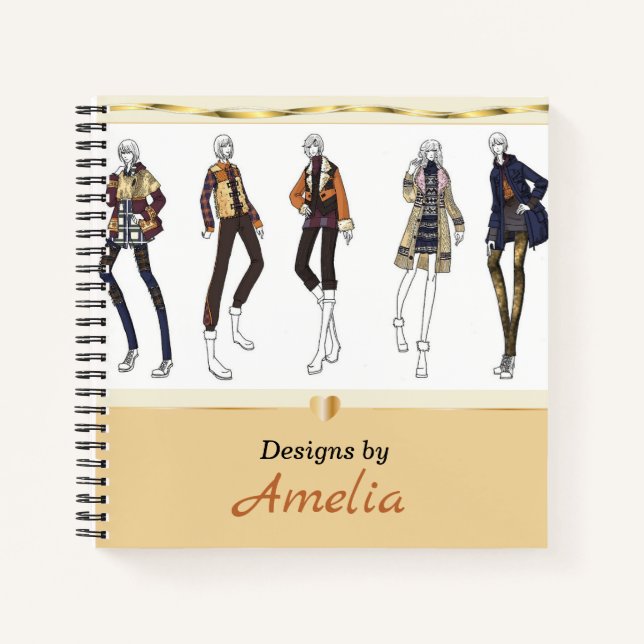 Cuaderno Bloc de notas personalizado de diseño de moda (Anverso)