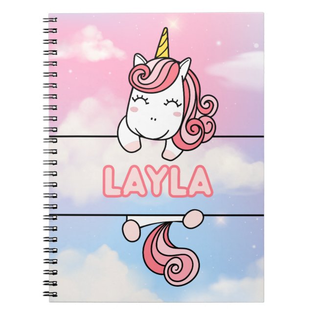 Cuaderno Bloc de notas personalizado de Girlie para Layla U (Frente)