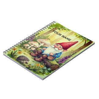 Cuaderno Bloc de notas personalizado de gnomo cottagecore