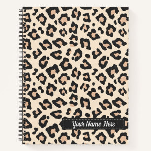 Cuaderno Bloc de notas personalizado de impresión de leopar