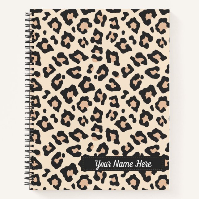 Cuaderno Bloc de notas personalizado de impresión de leopar (Anverso)