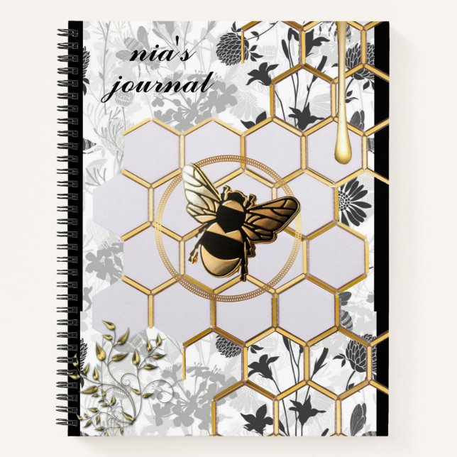 Cuaderno bloc de notas personalizado de la abeja miel (Anverso)