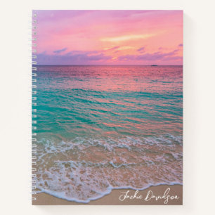 Cuaderno Bloc de notas personalizado de la playa de Sunset