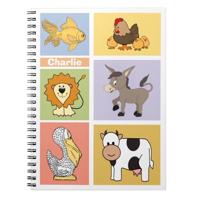 Cuaderno bloc de notas personalizado de nombre de niño de i (Frente)