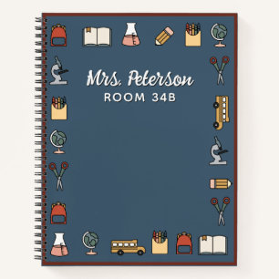 Cuaderno Bloc de notas personalizado de profesor de escuela