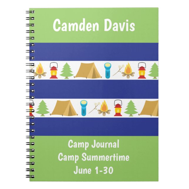 Cuaderno Bloc de notas personalizado de Summer Camp (Frente)