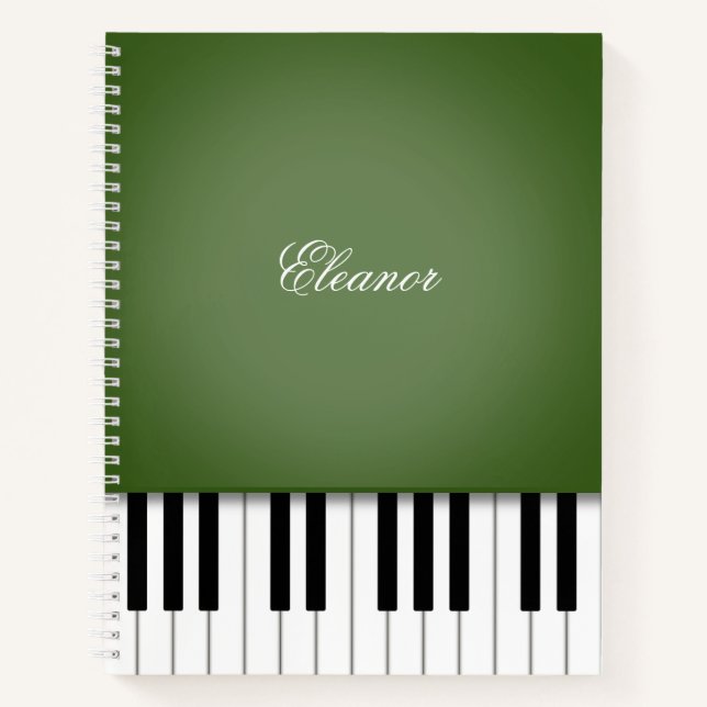 Cuaderno Bloc de notas Personalizado de teclado de música p (Anverso)