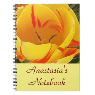 Cuaderno Bloc de notas personalizado de tulipanes de primav