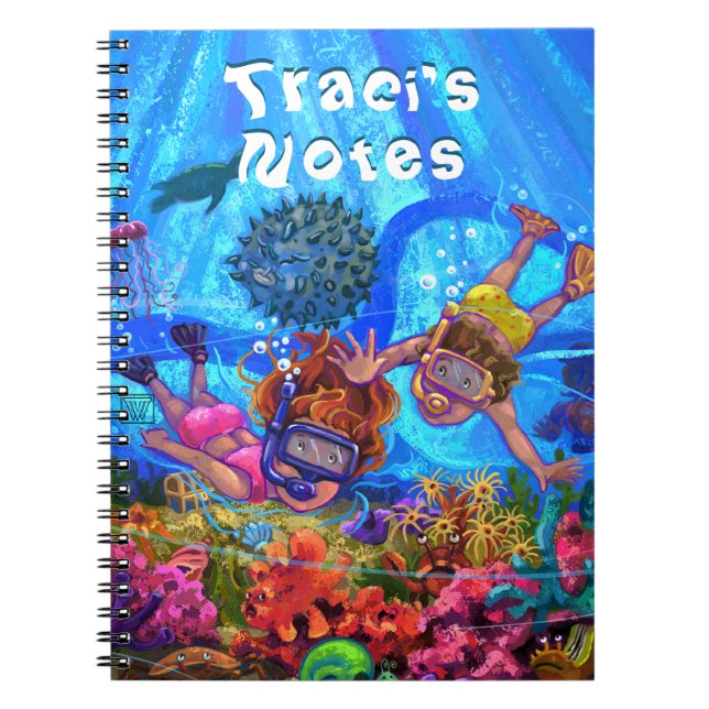 Cuaderno Bloc de notas personalizado Divertido bajo el mar (Frente)