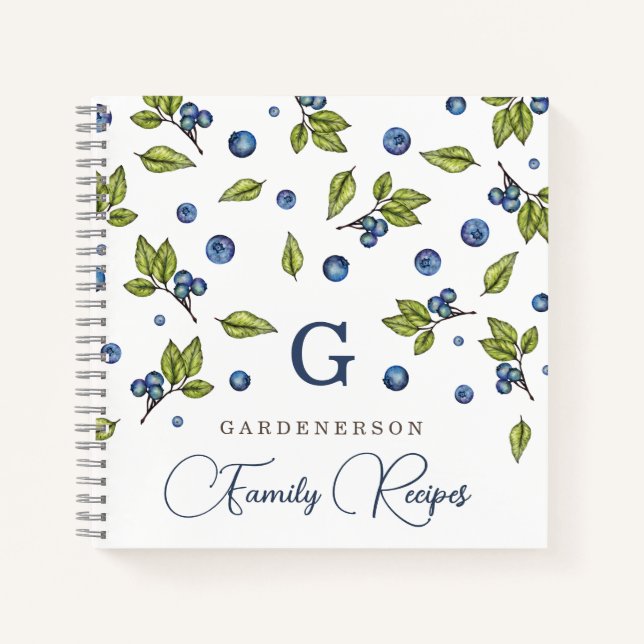 Cuaderno Bloc de notas Personalizado Fresh Blueberries (Anverso)