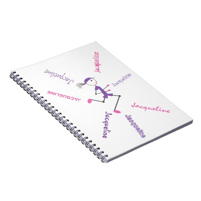 Cuaderno Bloc de notas personalizado Lady Pink Purple (Lado Derecho)