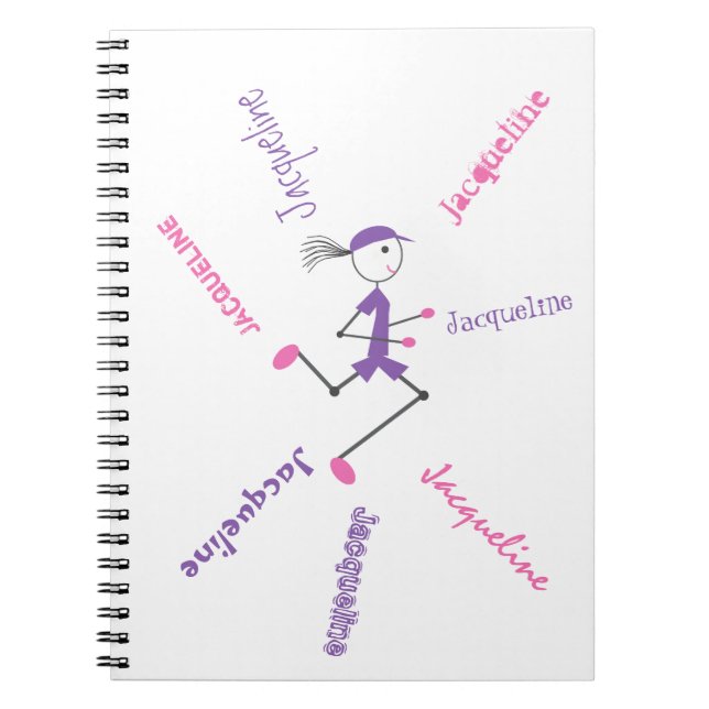 Cuaderno Bloc de notas personalizado Lady Pink Purple (Frente)
