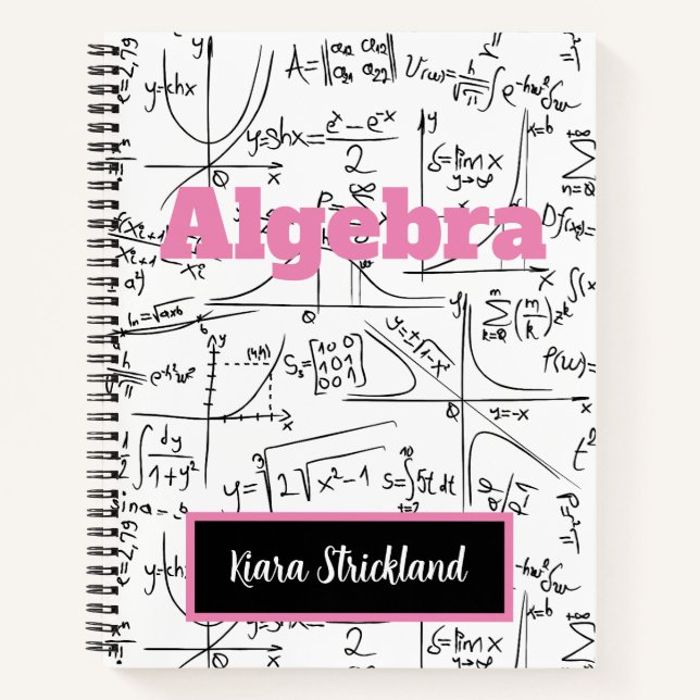Cuaderno Bloc de notas personalizado para matemáticas o álg (Anverso)