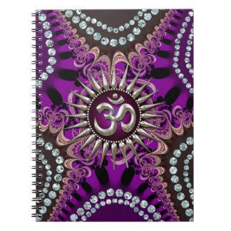 Cuaderno Bloc de notas Plateado Om Purple Eastern Sparkle