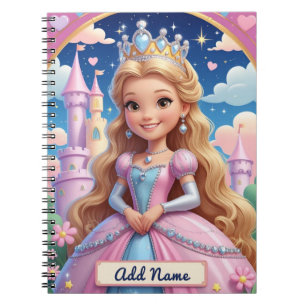 Cuaderno Bloc de notas Princess Castle - Nombre editable