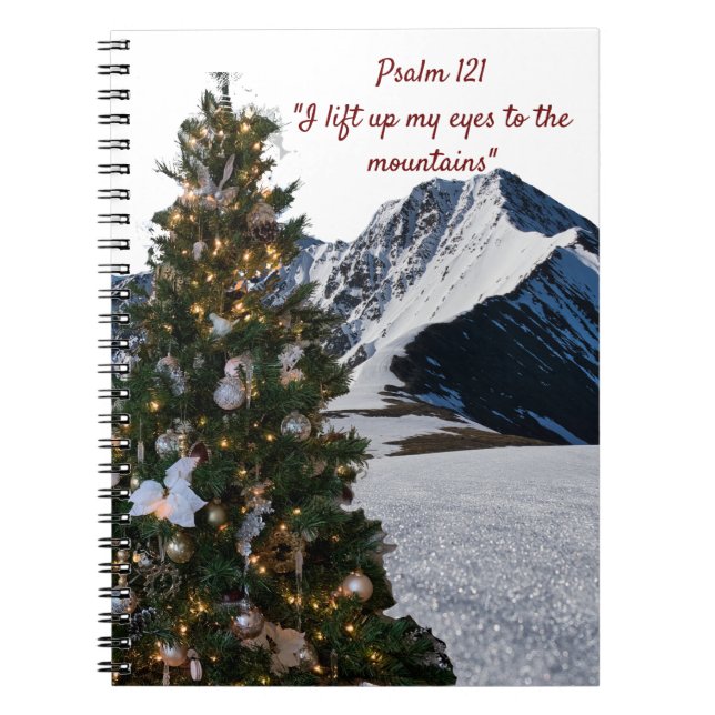 Cuaderno Bloc de notas Psalm 121 Christmas Tree Mountains (Frente)