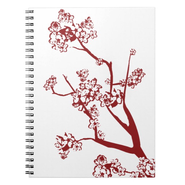 Cuaderno Bloc de notas Red Cherry Blossom (Frente)