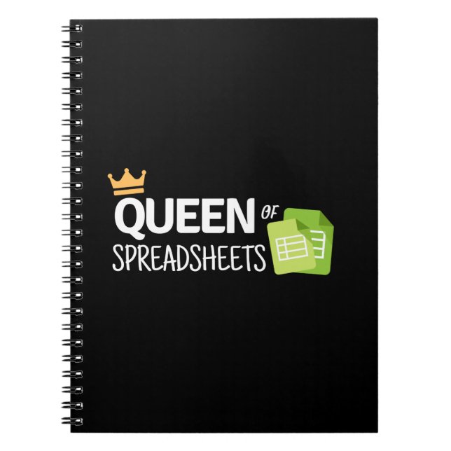 Cuaderno bloc de notas Reina de hojas de cálculo (Frente)