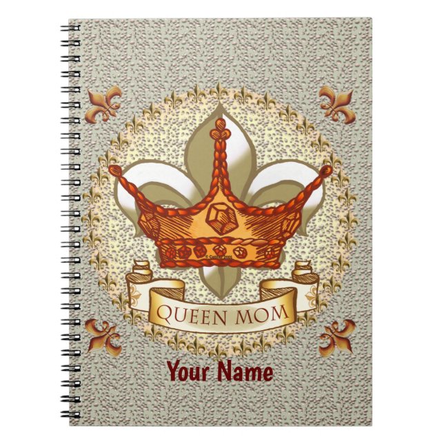 Cuaderno Bloc de notas Reina Mamá personalizado de Banner (Frente)