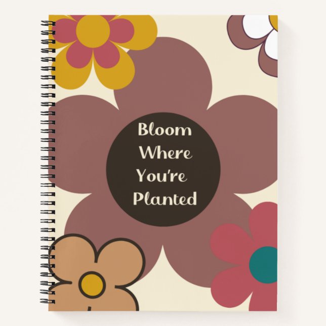Cuaderno Bloc de notas retro "Bloom Where You are Planted" (Anverso)
