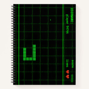 Cuaderno Bloc de notas retro de juego de serpiente para per