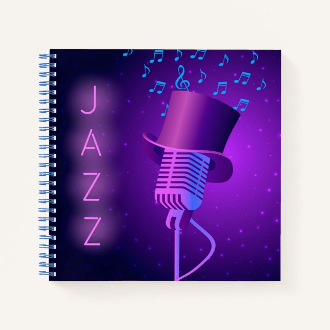 Cuaderno Bloc de notas Retro Jazz Mic Square (Anverso)