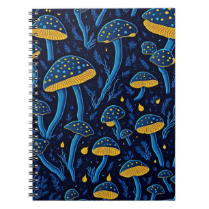 Cuaderno Bloc de notas retro Neon Mushrooms