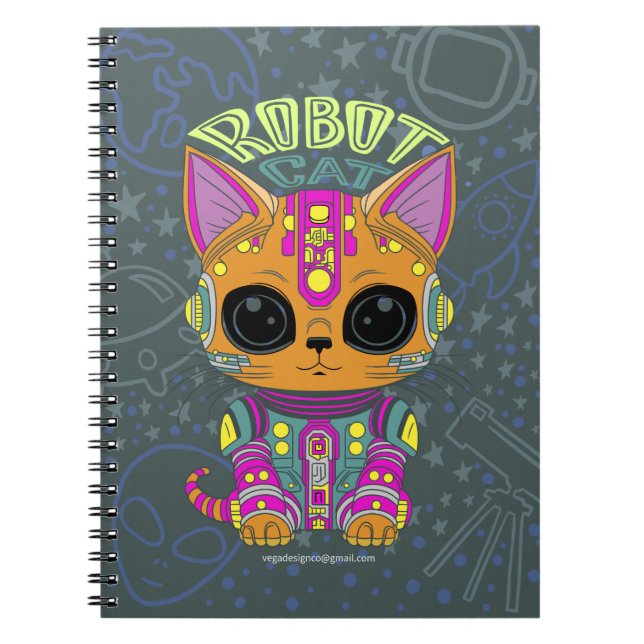 Cuaderno Bloc de notas Robot Cat (Frente)