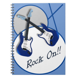 Cuaderno Bloc de notas Rock On Double Blue Guitar