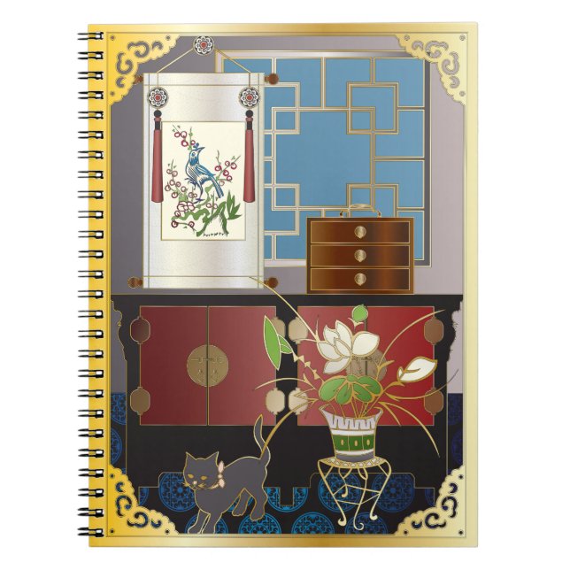 Cuaderno Bloc de notas rojo de Mah Jongg (Frente)