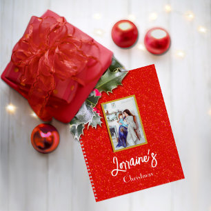 Cuaderno Bloc de notas rojo Joyoux Noel