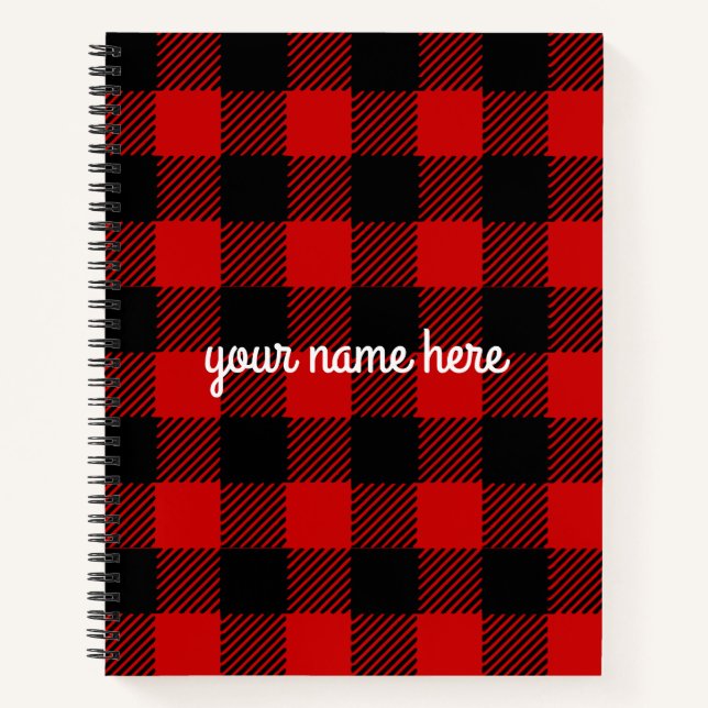 Cuaderno Bloc de notas rojo personalizado de búfalo (Anverso)