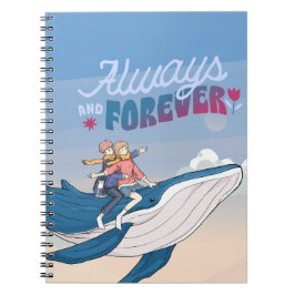 Cuaderno Bloc de notas romántico para ballenas voladoras